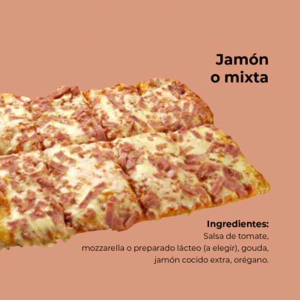 PIZZA MIXTA JAMON RECTANGULAR  CAJA 10 UDS